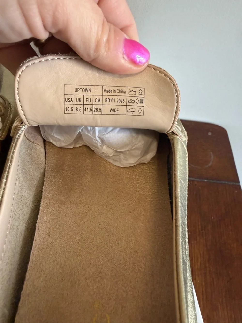 Vionic Uptown Metallic Gold Platform‎ Penny Loafers NEW 10.5 wide